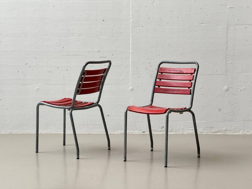 Gartenstühle aus Eschenholz mit feuerverzinktem Stahlgestell von Atelier Alinea, 1970er Jahre