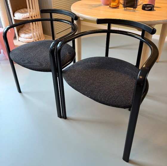 Image 1 of Set of 4 ‘Segis’ dining chairs by Carlo Bimbi for Martina - Italy, 1980s / black with grey upholstery