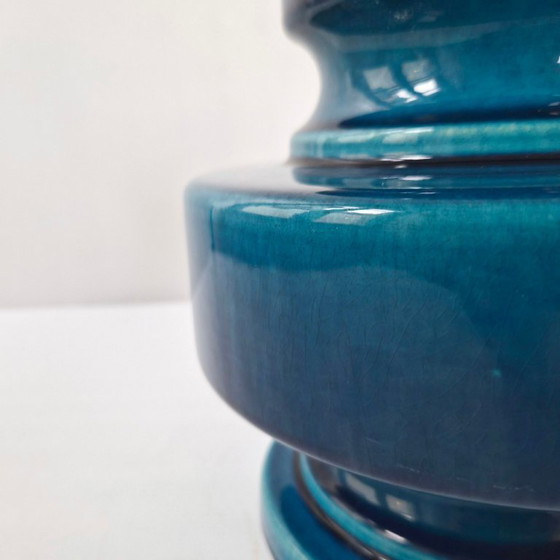 Image 1 of Vintage German vase from 1960 in blue ceramic by Cari Zalloni for Steuler 60s