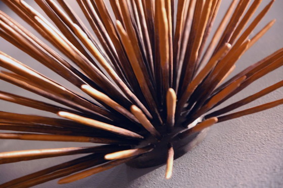 Image 1 of Mid-Century Modern Starburst Wall Art Sculpture — MCM Decor, 3D Textured Custom Color Designer Art 