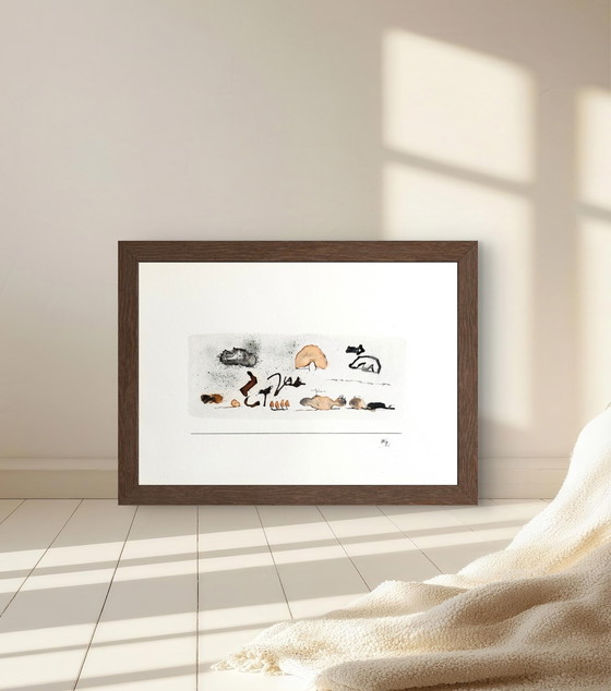 Image 1 of Hans EPP - Magnificent abstract painting from 1968 - framed