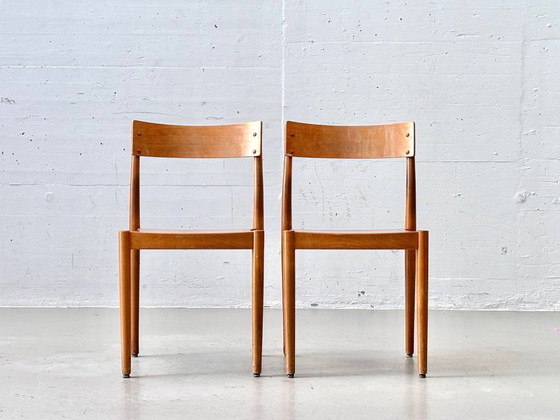 Ortex stacking chairs by Peter Hvidt & Orla Mølgaard-Nielsen for Fritz Hansen, Denmark, 1 – Side chairs, Wood (photo 4 of 15)