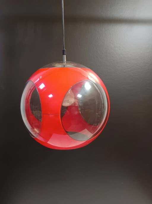 Vintage red space age lamp Bug Eye 1970s