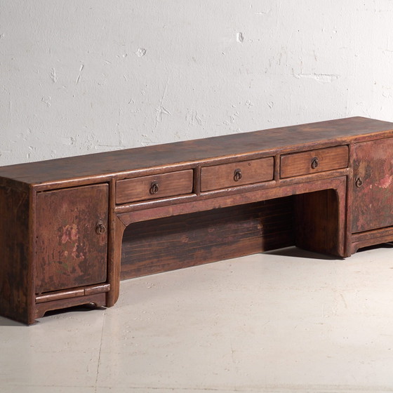 Antiker bemalter niedriger Schrank aus Kiefernholz – China, circa 1900 – Sideboard, Iron (photo 4 of 40)