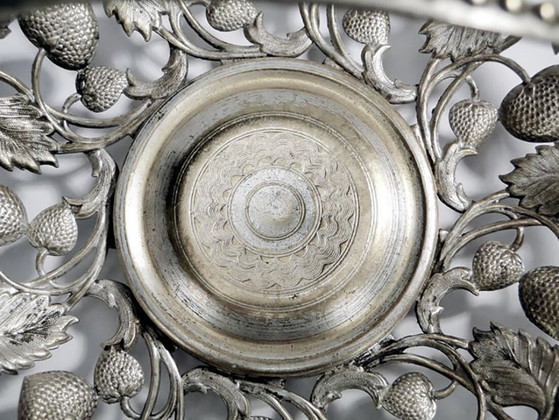 Cesta de frutas de Fraget, Polonia, principios del siglo XX. – Accesorios de mesa, Metal, Silver (photo 5 of 11)