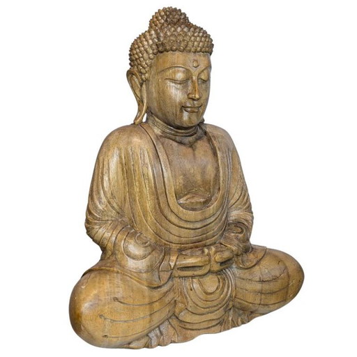Vintage Hand-Carved Wooden Buddha – Southeast Asia - 118 – beeldhouwkunst (photo 2 of 10)