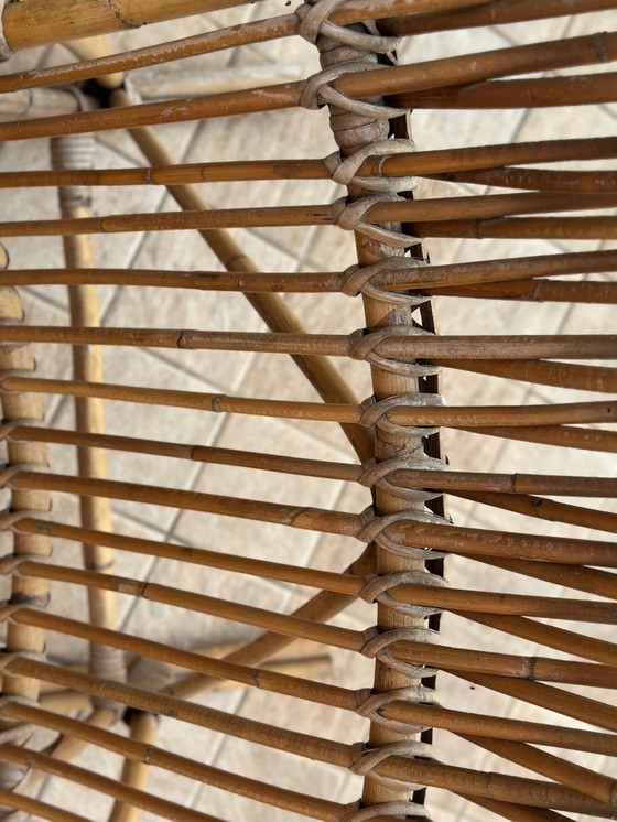Image 1 of Vintage Rattan Rocking Chair – Sculptural & Handwoven – Italy, ca. 1960s