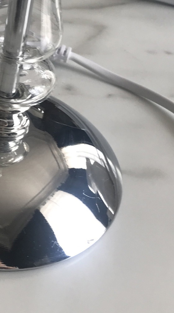 Image 1 of Très joli pied de lampe forme bougeoir translucide