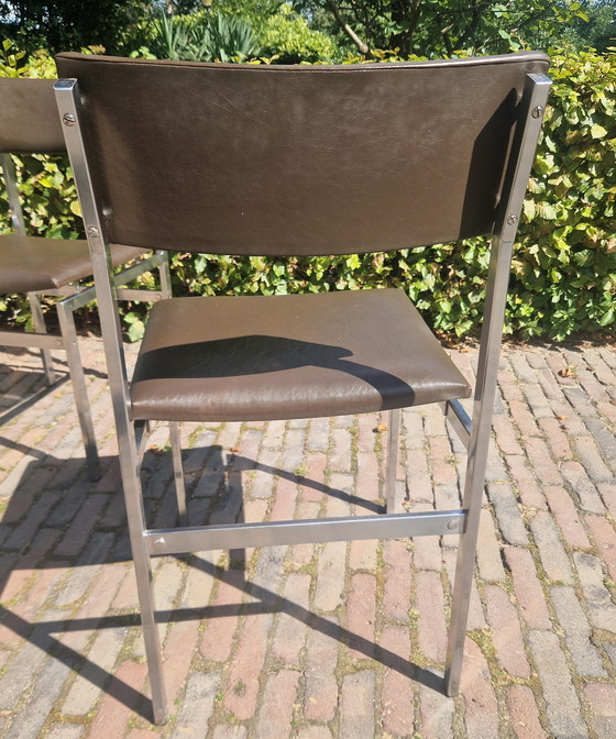 Image 1 of 4 eleganti sedie vintage con struttura tubolare cromata in condizioni originali