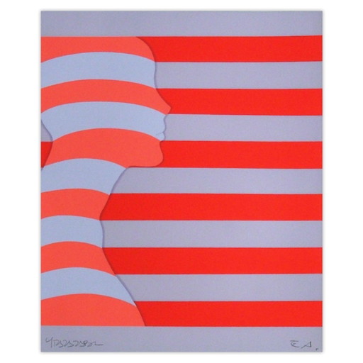 Portrait sérigraphié signé par Miguel Angel Yrazazabal, 1973 – lithos zeefdrukken, Paper