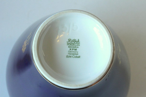 Image 1 of Royal Bavaria KPM lidded vase, porcelain, handmade, genuine cobalt