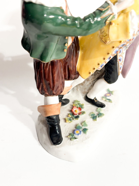 19th Century Ludwigsburg Polychrome Porcelain Group Sculpture – Rococo (photo 5 of 14)