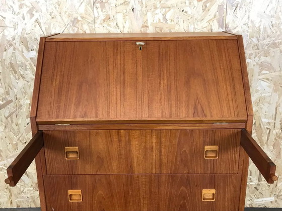 Image 1 of 60s 70s teak secretaire ladekast Deens Modern Bureauontwerp Denemarken 60s 70s
