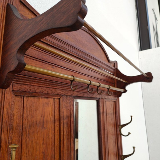 Image 1 of Antique hallway furniture, coat rack, free-standing coat rack with mirror
