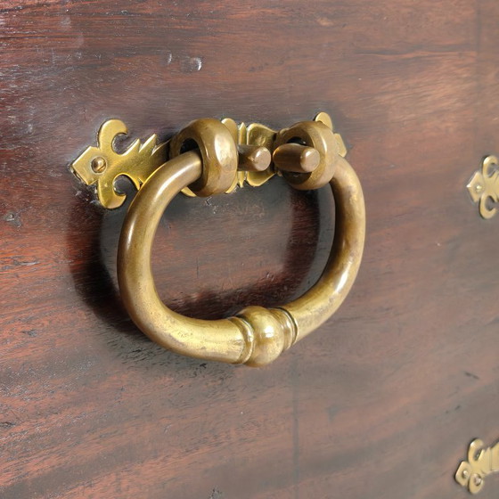 Image 1 of 18th-century Dutch VOC colonial chest with brass fittings