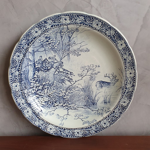 Delft Blue Wall Plate From Royal Sphinx With Yacht Image