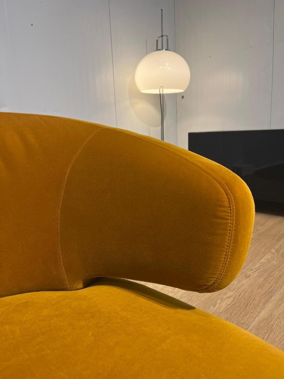 Image 1 of ZGAN Minotti Aston Sofa + Hocker Velvet Yellow