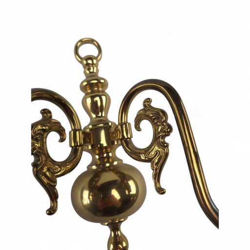 Antique 2-light wall sconce candle stand brass electric