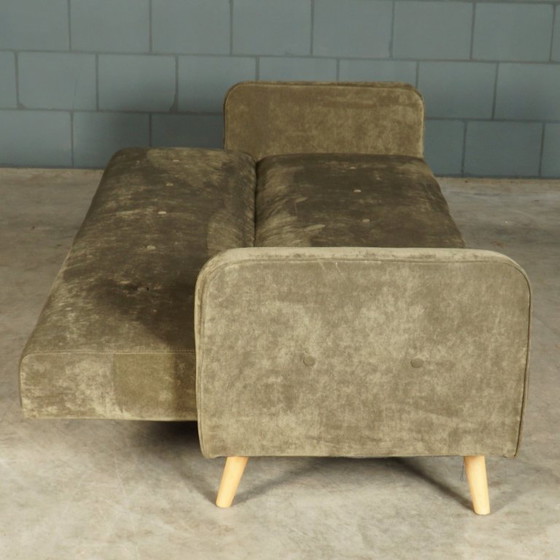 Image 1 of Divano/divano letto vintage in velluto verde, anni '70