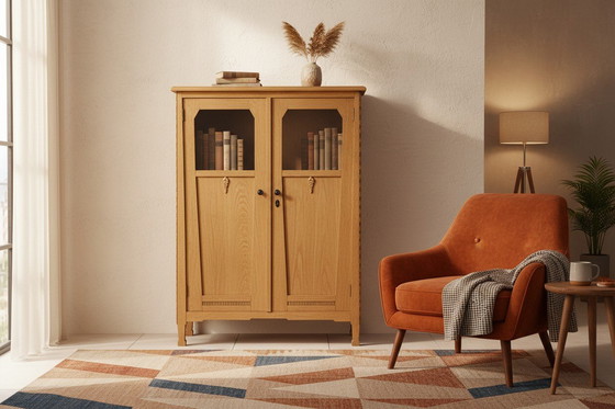 Image 1 of Antiker Schrank der Amsterdamer Schule, Art-Deco-Bücherregal