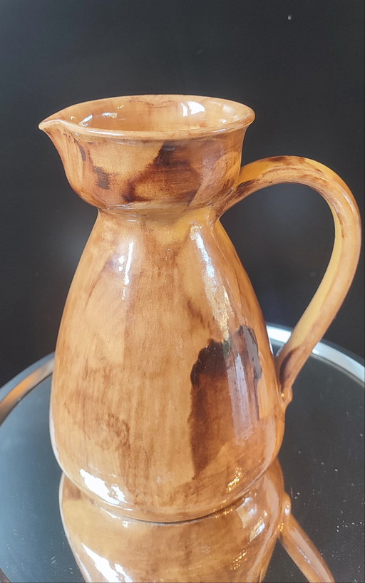 Brocca rustica in ceramica vintage. Anni '50/'70