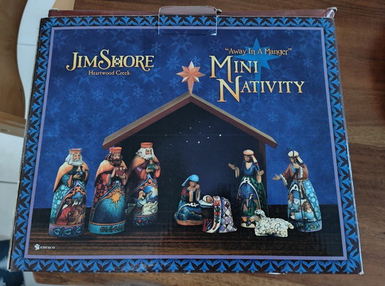 Image 1 of Weihnachtskrippe / Weihnachtsstall, handgefertigt von Jim Shore