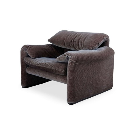 Original Cassina Maralunga Armchair Vico Magistretti Vintage Cord, Textile, Brown (photo 4 of 15)