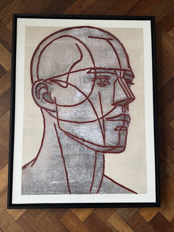 Image 1 of Duo d'œuvres d'art en techniques mixtes « Têtes monumentales » – LOFTLEVI (2003) – Iconique