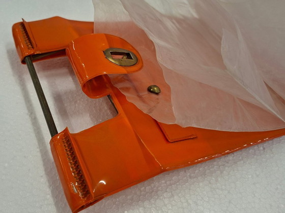 Image 1 of Seltener Schallplattenhalter aus den 1970er Jahren (45 U/min) – Pop / Space Age Orange