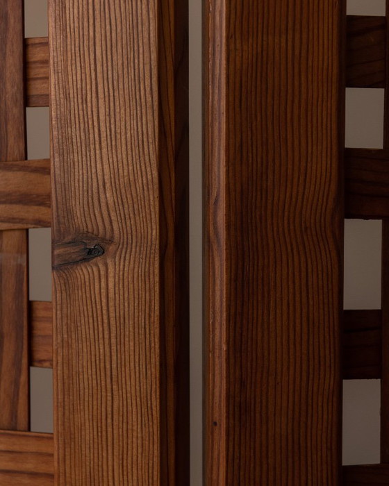 Image 1 of Divisorio per ambienti vintage in legno di pino, divisorio per ambienti a 3 parti