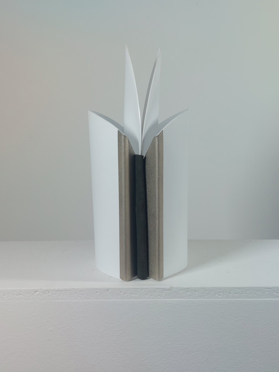 Image 1 of Lampe de table vintage Slamp Samuel Parker Italie Sun Ra Opalflex cuir métal