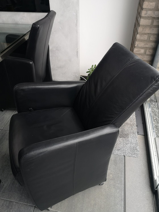 Image 1 of Ensemble de salle à manger moderne composé de 6 chaises et d'une table en verre