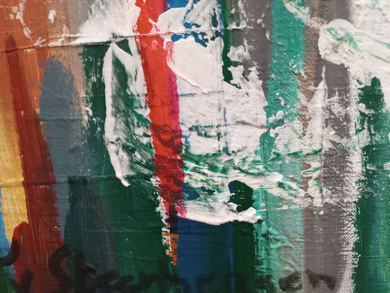 Image 1 of T. van Steenbergen "¡FELIZ, FELIZ!" nuevo 100 x 100 cm