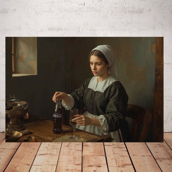 Image 1 of Photo imprimée sur plexiglas / Style Vermeer / Edition limitée / decoration murale / vermeer / Street art / pop art / art deco