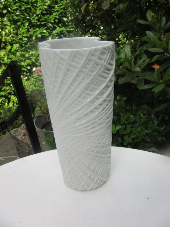 Image 1 of Wunsiedel Bavaria Porcelaine White Modernist Vase 180726