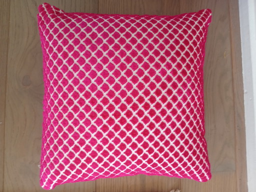Zwei rosa Jacquard-Dekokissen – kussentjes, Textile (photo 2 of 5)