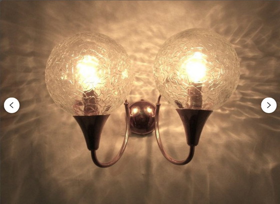 Image 1 of Applique (2), Mid Century Modern, Art Déco, ottone, vetro di Murano, vintage, raro