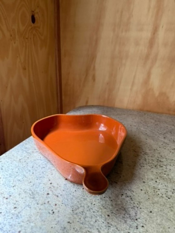 Vintage BCI Bretagne France Pear Shaped Baking Dish - Burnt Orange Glazed Ceramic - French Country Kitchen (photo 14 of 19)