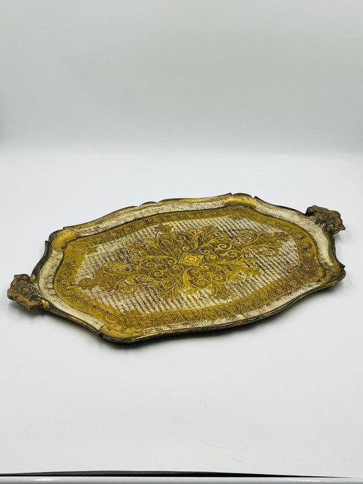 Vassoio decorativo vintage barocco dorato