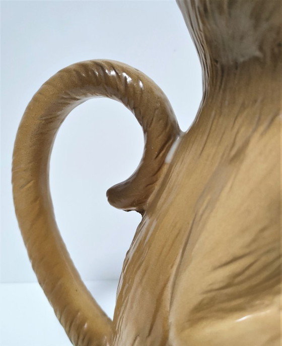 Image 1 of Keramische apenkan, beschilderd ontwerp uit de jaren 80