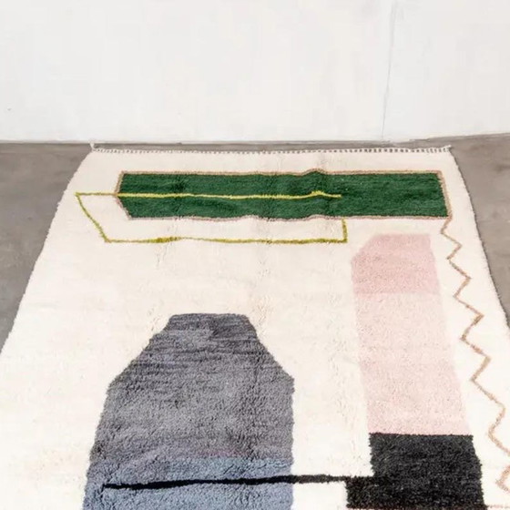 Image 1 of Marokkanischer Teppich aus reiner Wolle mit traditionellen, farbenfrohen Mustern, 2/3 m²