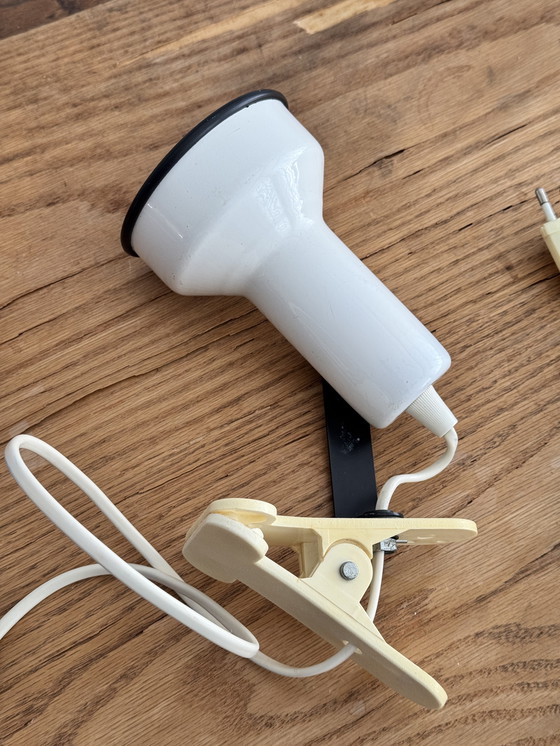 Image 1 of Vintage white clamp spotlight from the 1970s