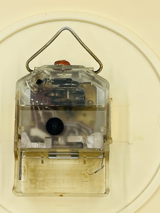 Image 1 of Vintage Europa wall clock, red and cream, 1970s