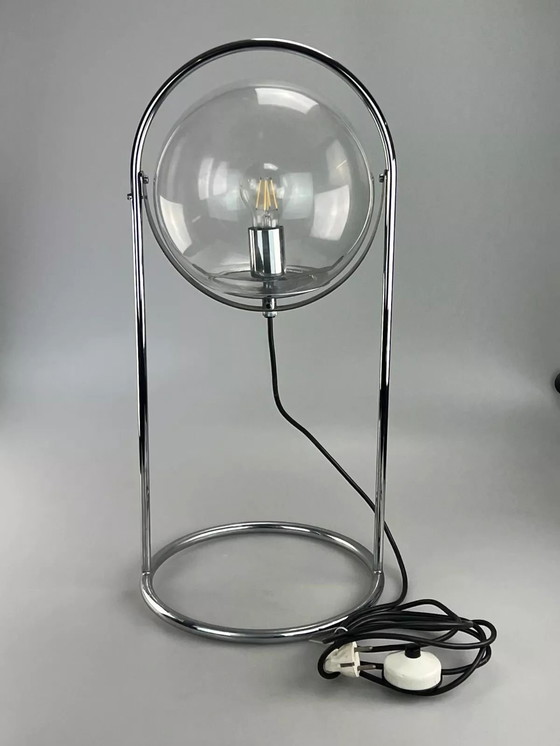 Image 1 of 60er 70er Jahre Kugellampe Lampe Leuchte Tischlampe Space Age Design Glas Metall