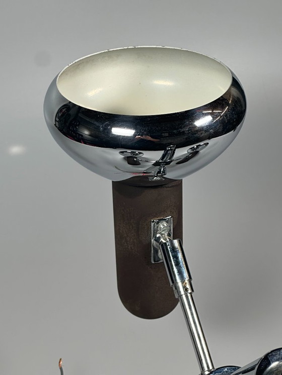 Image 1 of Lampada da soffitto anni '60/'70, faretto a 3 luci, metallo, stile spaziale