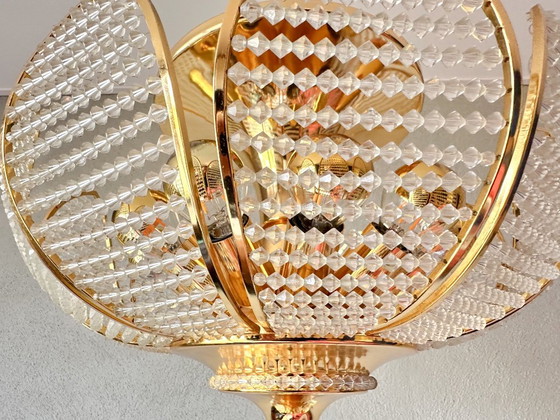 Vintage Palwa kristal plafondlamp – Plafondlampen, Messing (photo 4 of 18)