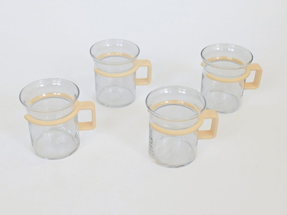 Image 1 of Bodum Bistro Glass Cup Set of 4 Carsten Jørgensen 1980s Danish Design Butter Yellow