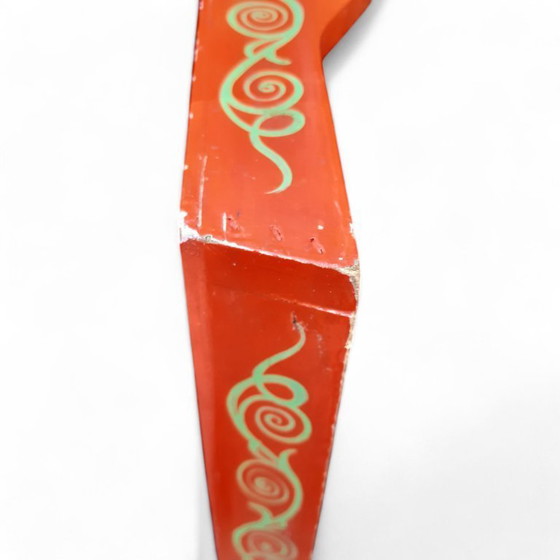 Image 1 of Plateau vintage en bois peint à la main 43x43x8cm