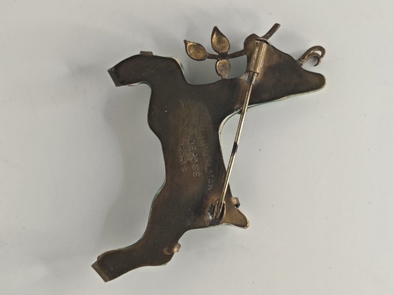 Schiaparelli/Neuquelman Brosche – Bildhauerei, Ceramic, Brass (photo 4 of 13)