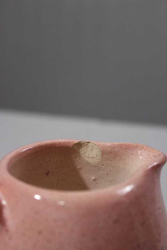 Image 1 of Servizio da caffè in ceramica da 9 pezzi, smalto rosa maculato Max Idlas, Francia, XX secolo